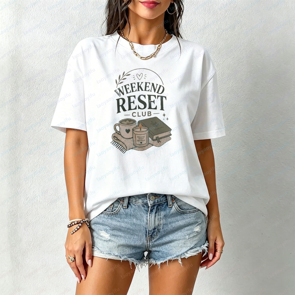 Health Wellness Gifts Women - Weekend Reset Club T-Shirt Selbstpflege Damen-T-Shirt
