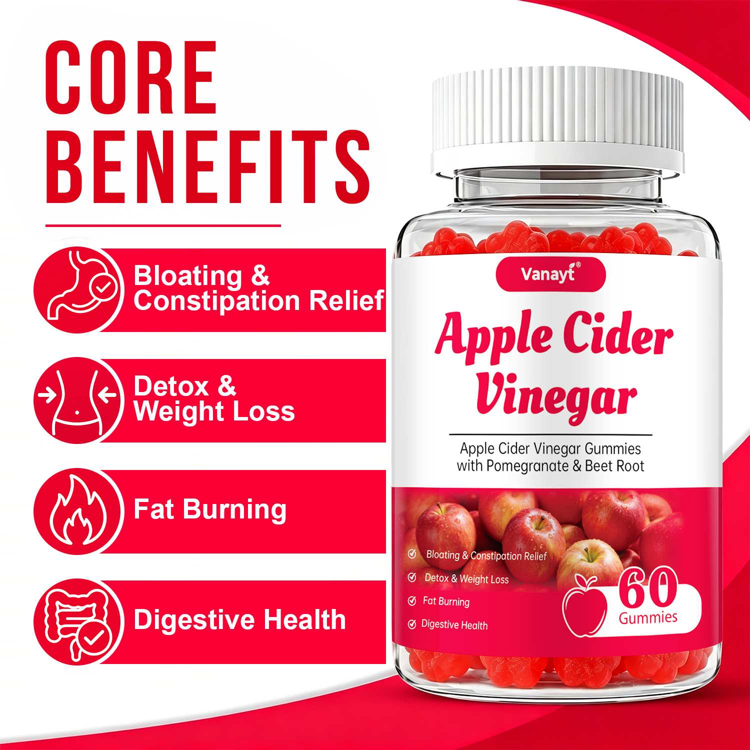 Apfelessig-Gummibärchen mit Gr – Health Wellness & Nutrition Center Llc Bewertung und Preis